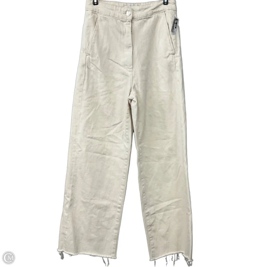 Pants Wide Leg By Zara In Cream Denim, Size: 2