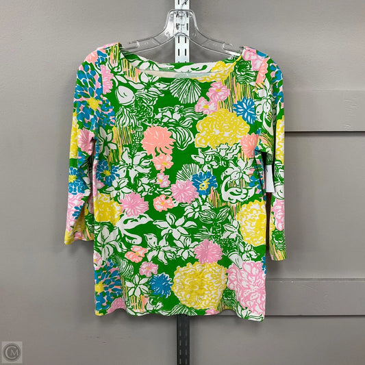 Top 3/4 Sleeve Designer By Lilly Pulitzer In Multi-colored, Size: S