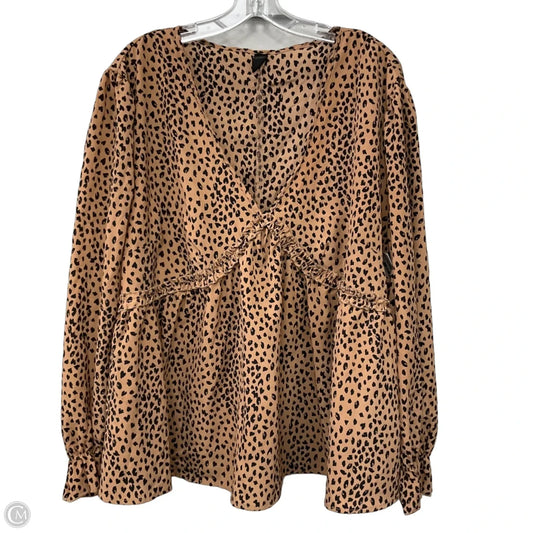 Top Long Sleeve By Shein In Animal Print, Size: 4x