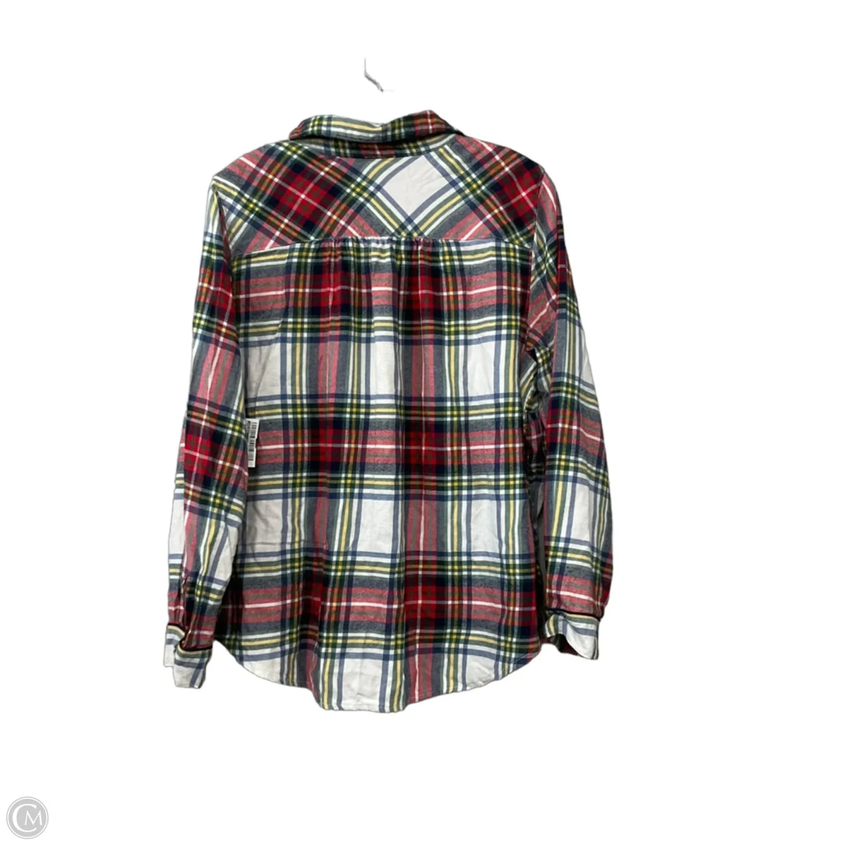 Top Long Sleeve Basic By Aerie In Plaid Pattern, Size: L