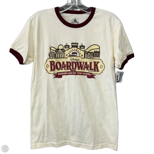 Top Short Sleeve By Disney In Beige, Size: S