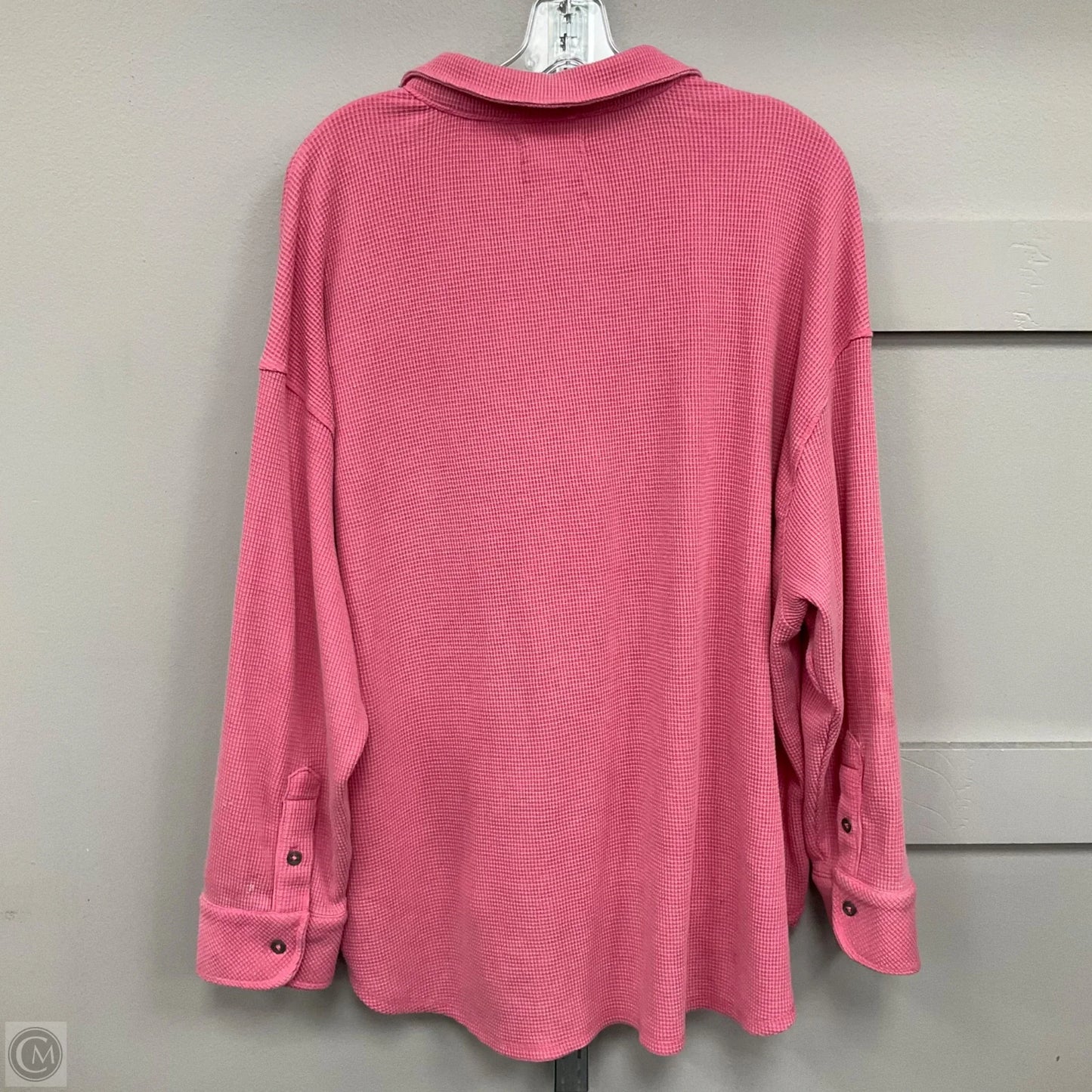 Jacket Shirt By Simply Southern In Pink, Size: L