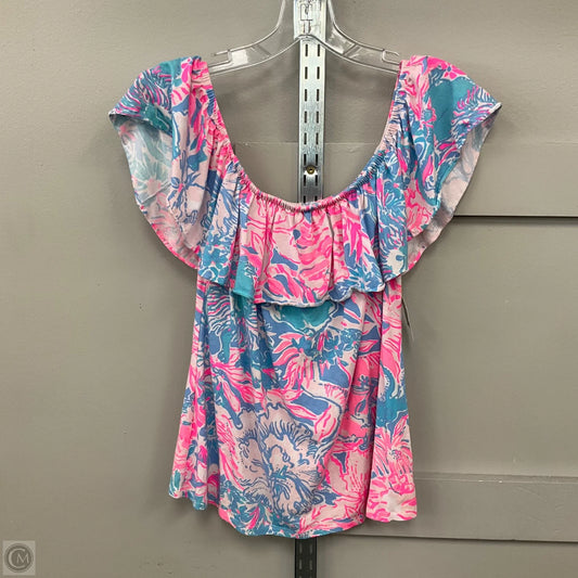 Top Sleeveless Designer By Lilly Pulitzer In Blue & Pink, Size: S