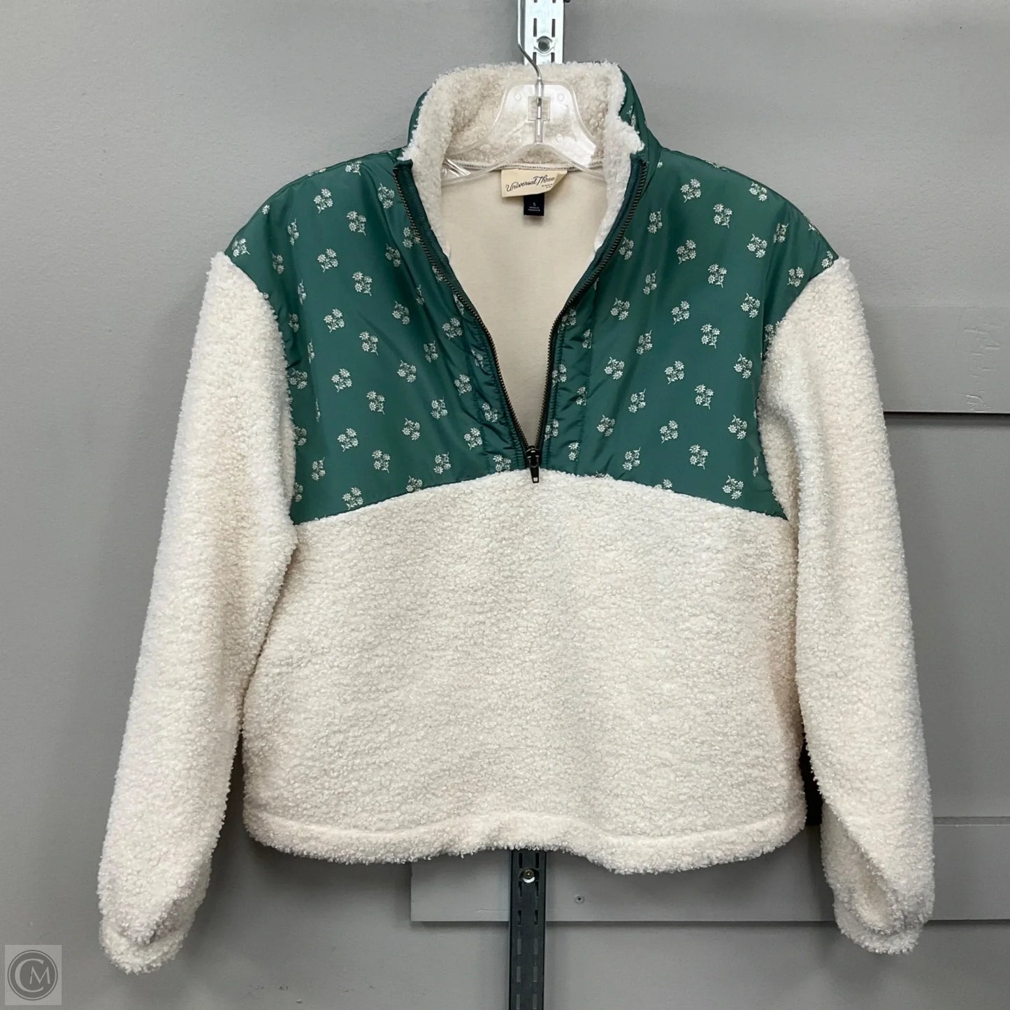 Jacket Faux Fur & Sherpa By Universal Thread In Green & White, Size: S