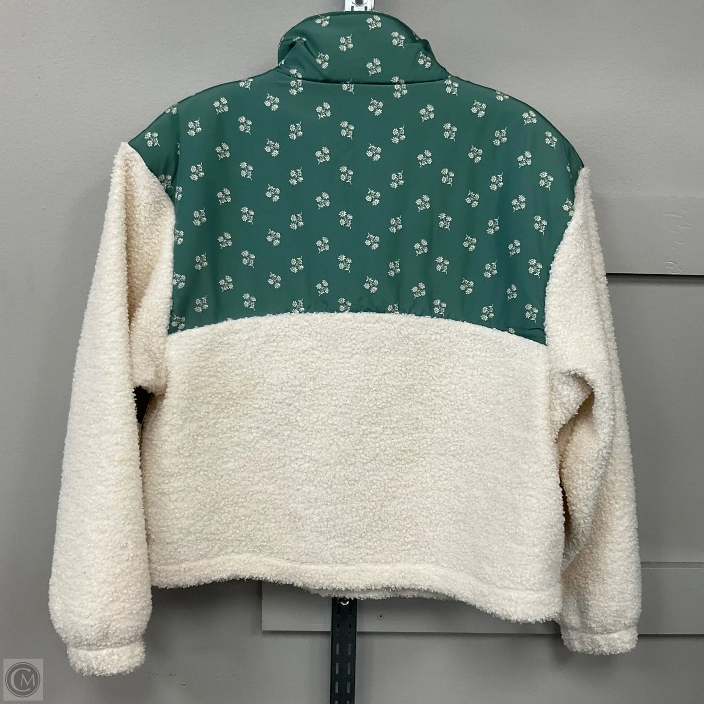 Jacket Faux Fur & Sherpa By Universal Thread In Green & White, Size: S