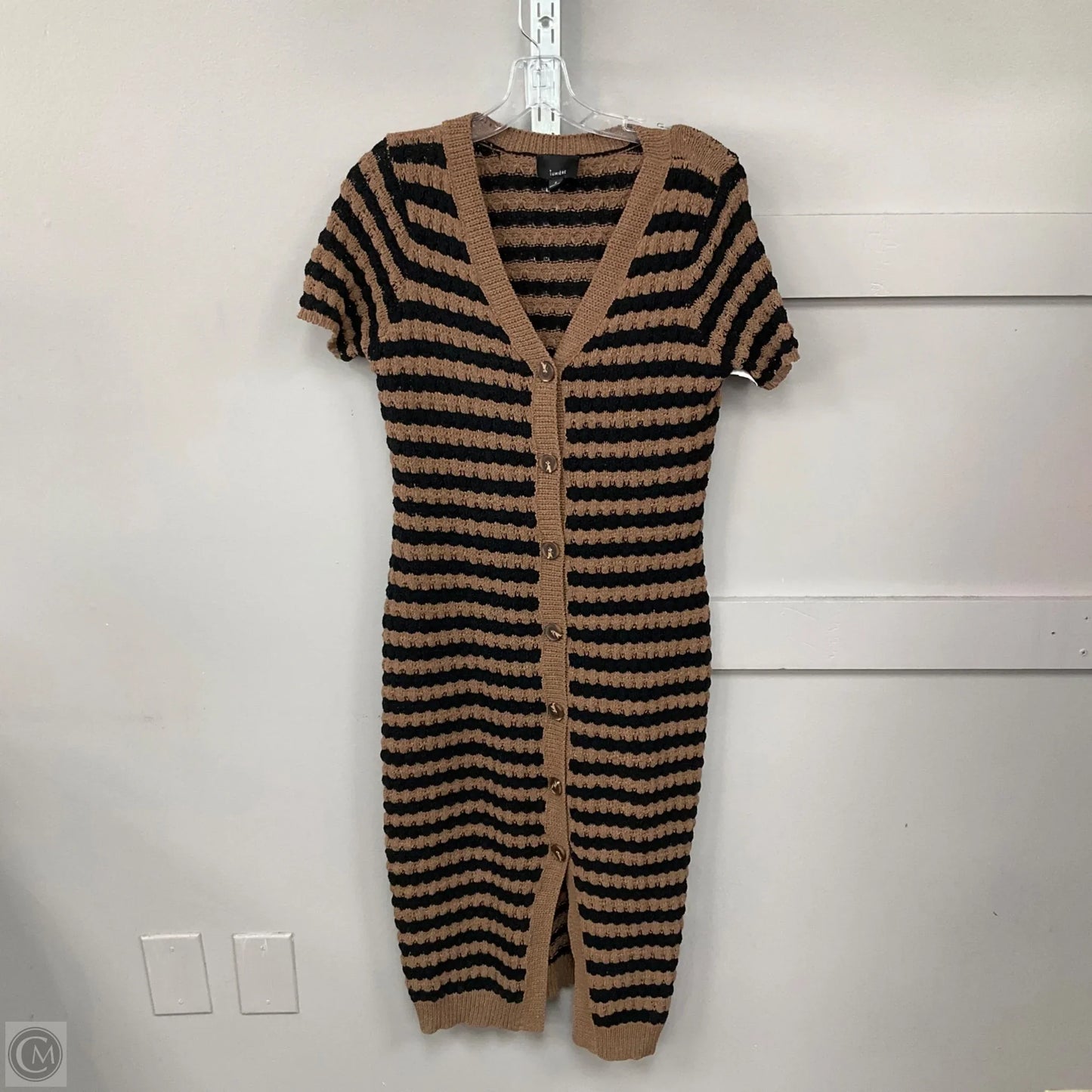 Dress Sweater By Lumiere In Black & Brown, Size: S