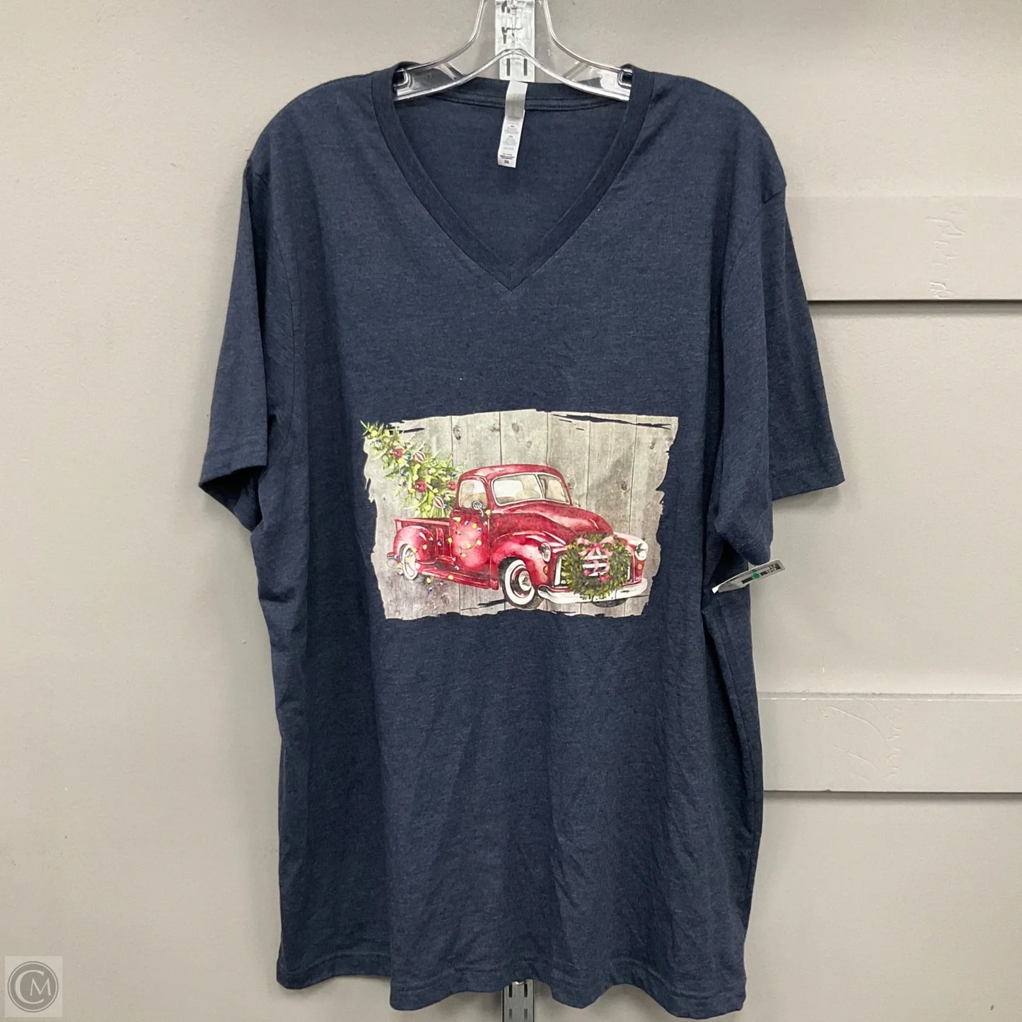 Top Short Sleeve By Bella + Canvas In Navy, Size: 2x