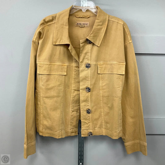 Jacket Denim By Ava & Viv In Yellow Denim, Size: 1x