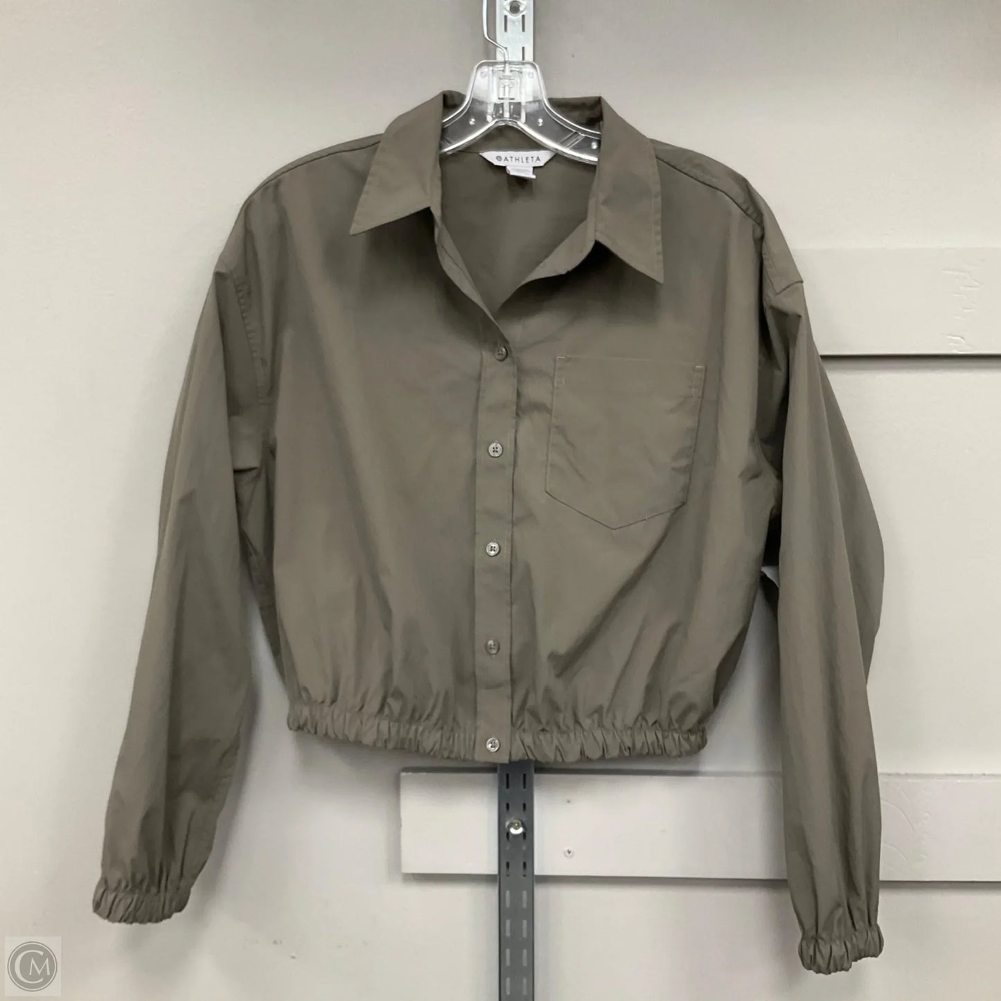 Top Long Sleeve By Athleta In Green, Size: M