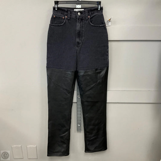 Jeans Straight By Abercrombie And Fitch In Black Denim, Size: 00