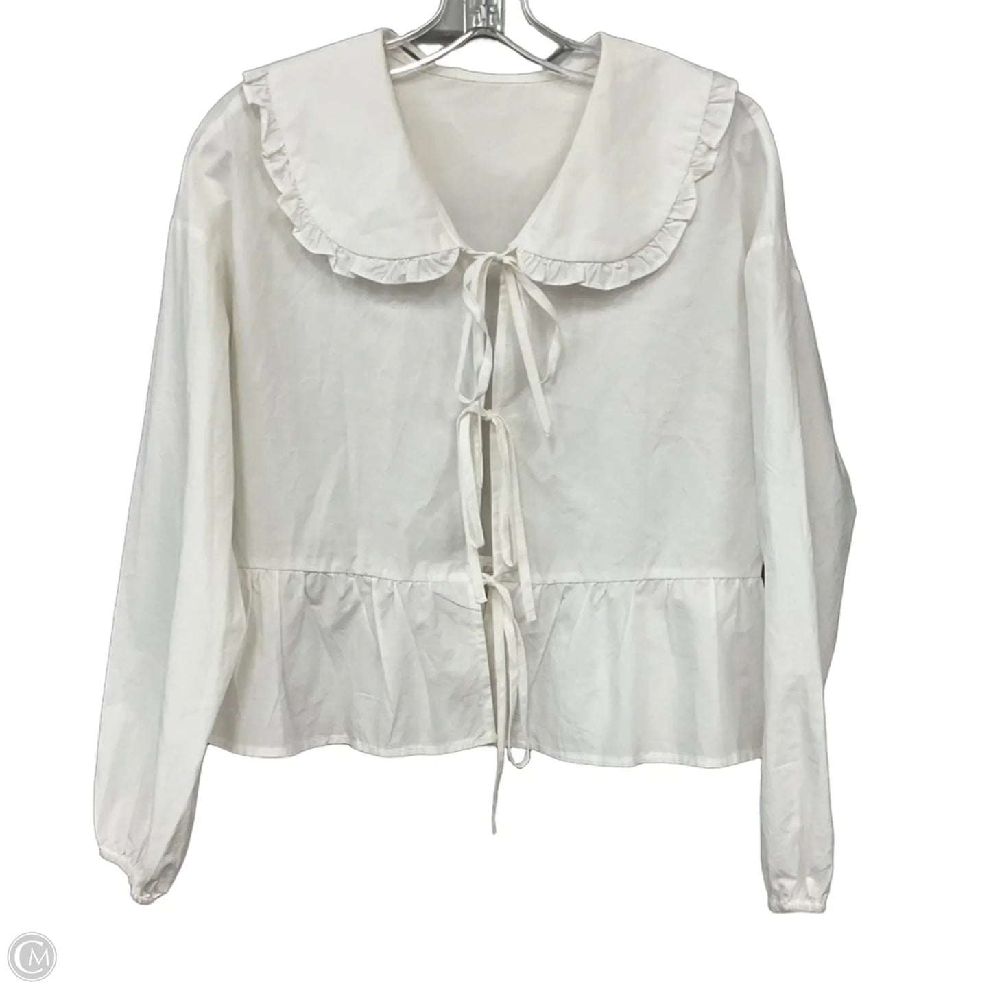 Top Long Sleeve By Clothes Mentor In White, Size: S