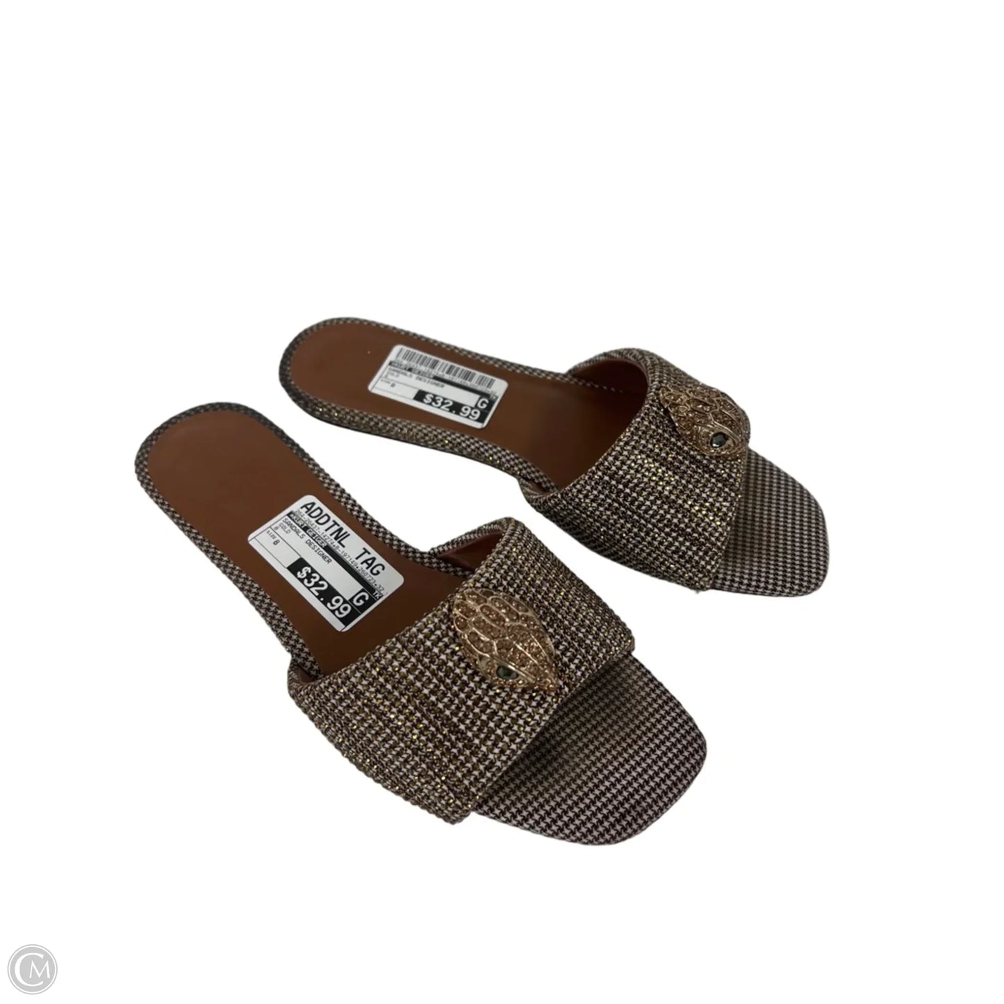 Sandals Designer By Kurt Geiger In Gold, Size: 8
