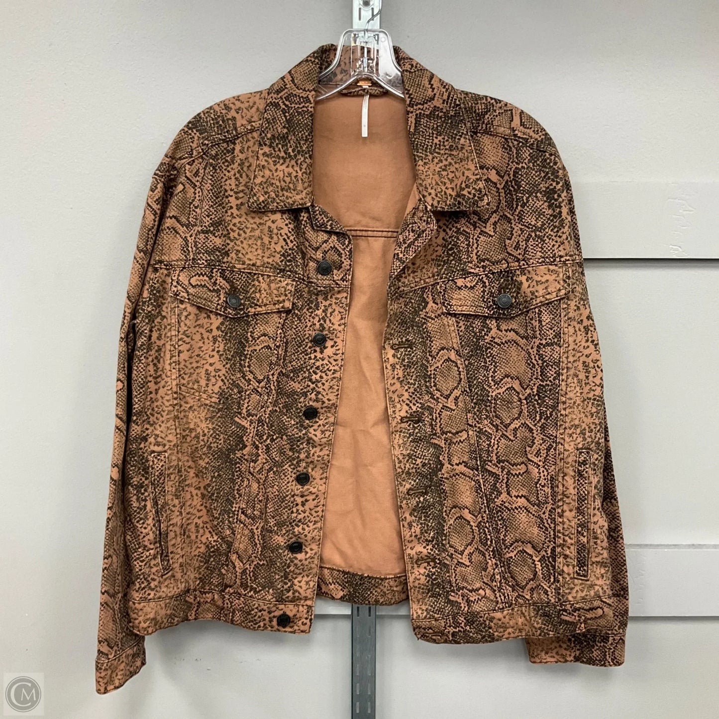Jacket Denim By Free People In Animal Print, Size: M