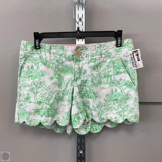 Shorts Designer By Lilly Pulitzer In Green & White, Size: 0