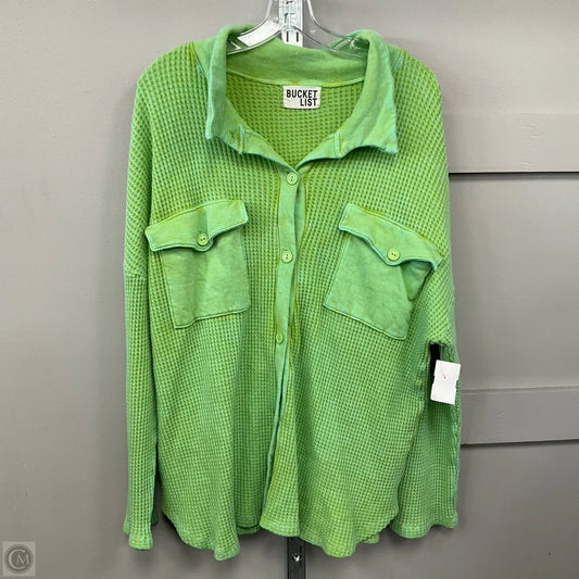 Jacket Shirt By Bucket List In Green, Size: L