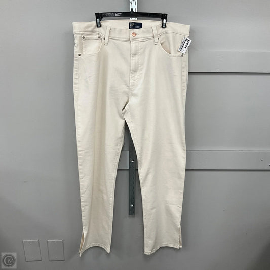 Jeans Straight By Gap In Cream Denim, Size: 18