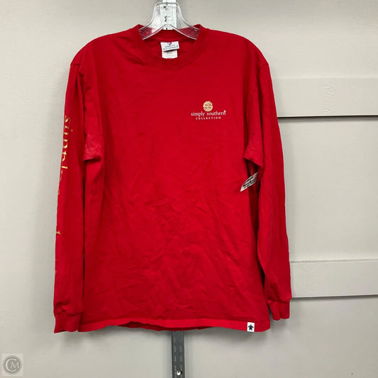 Top Long Sleeve By Simply Southern In Red, Size: M