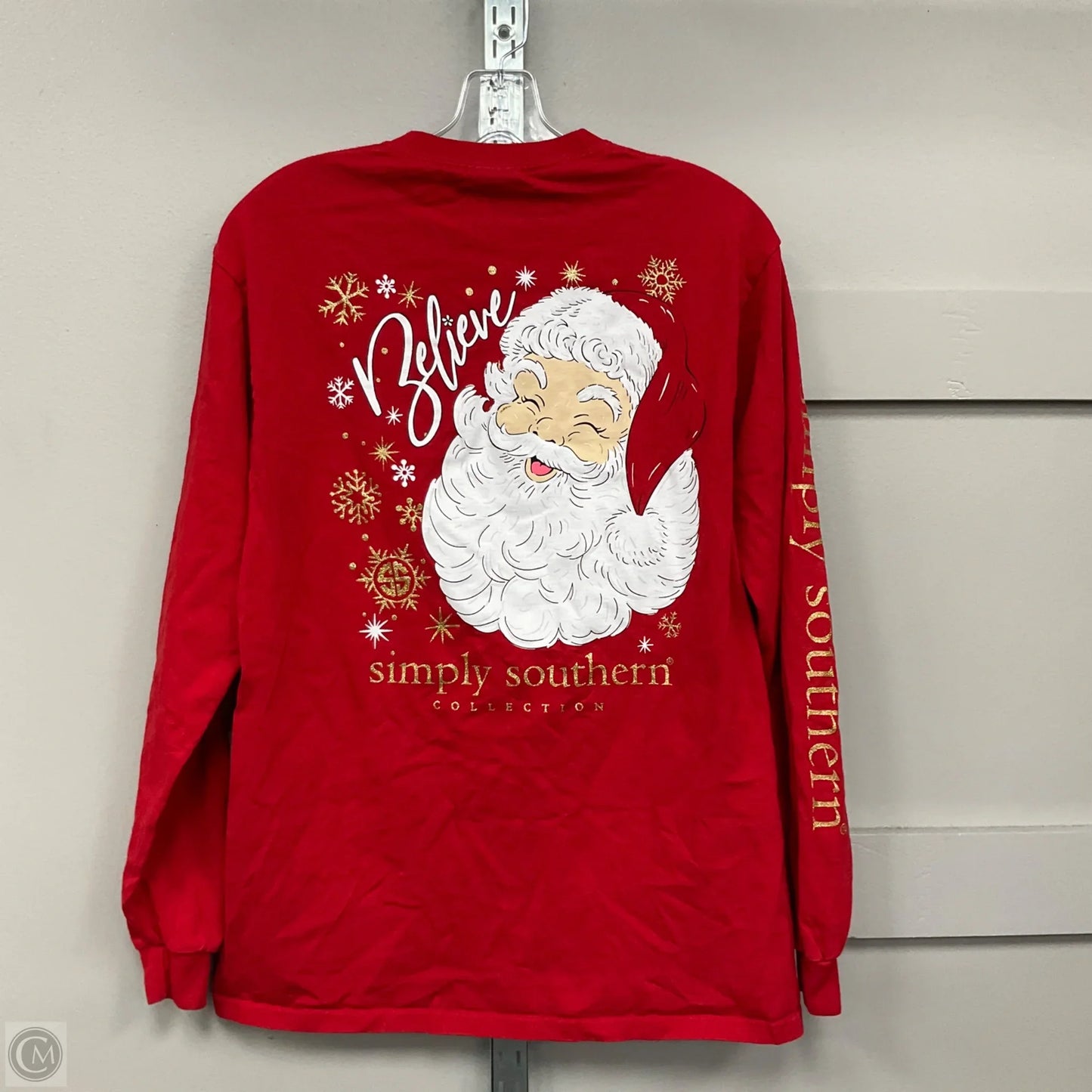 Top Long Sleeve By Simply Southern In Red, Size: M