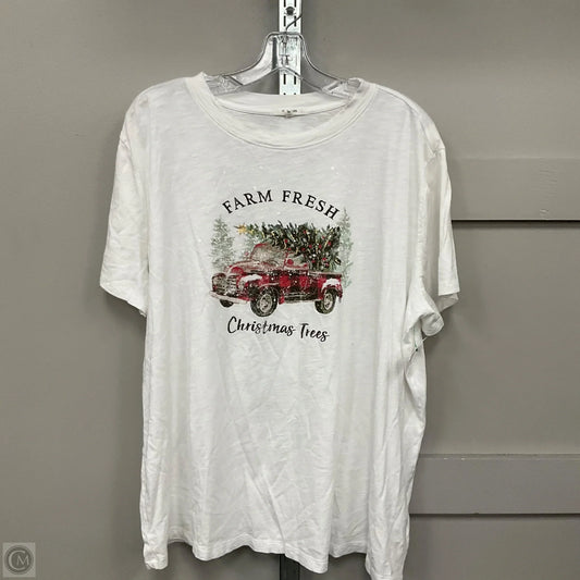 Top Short Sleeve By Maurices In White, Size: 1x