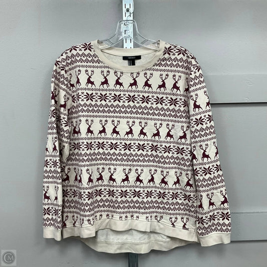 Top Long Sleeve By Forever 21 In Cream, Size: M