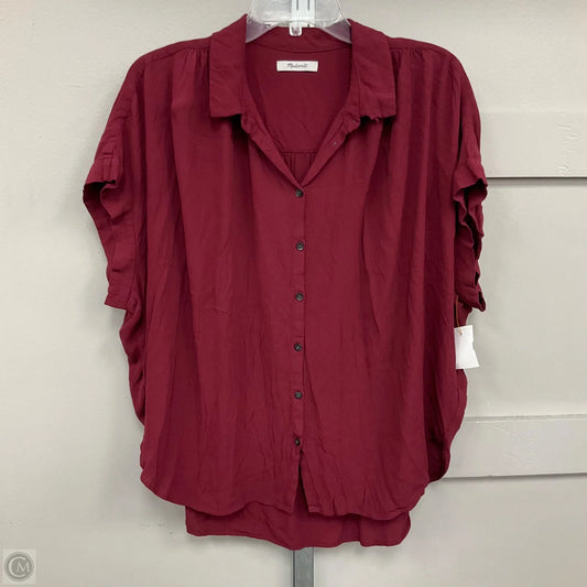 Top Short Sleeve By Madewell In Maroon, Size: L