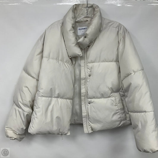 Coat Puffer & Quilted By Old Navy In White, Size: M