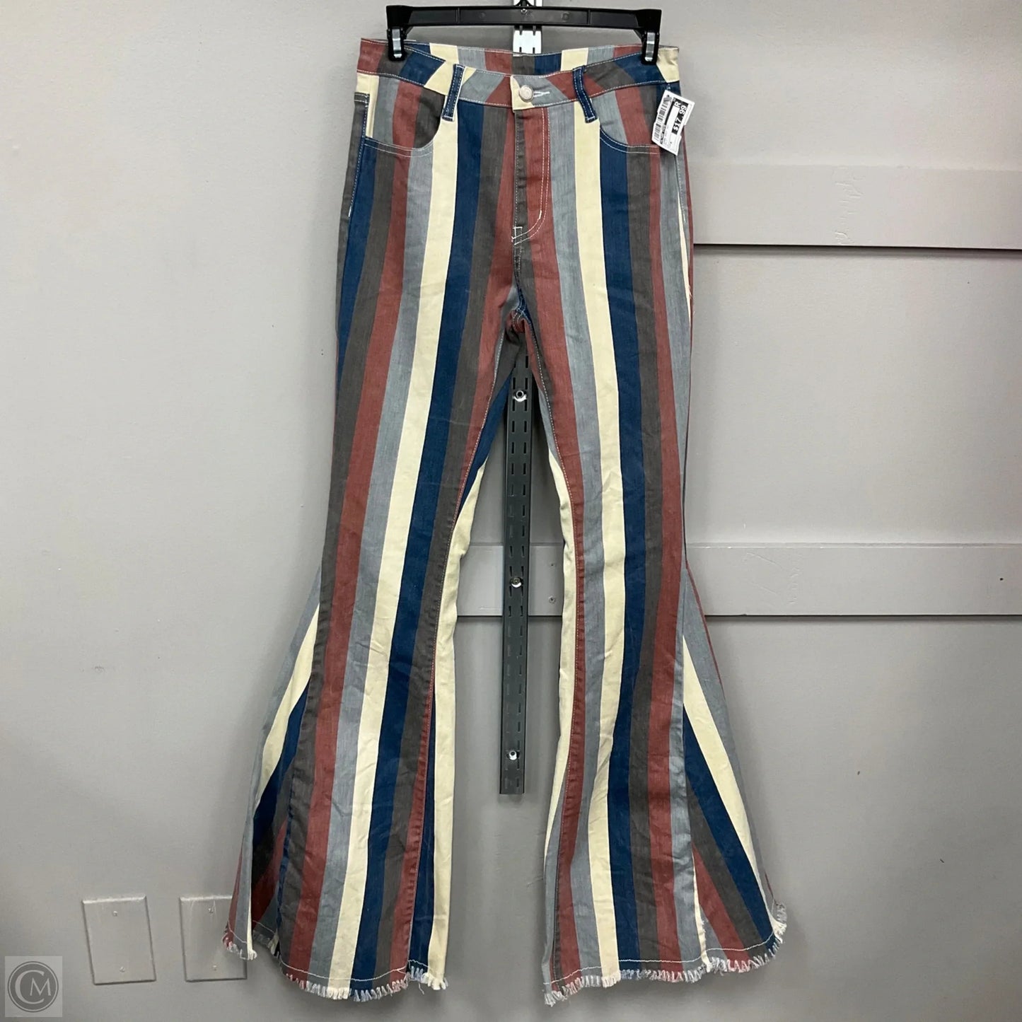 Jeans Flared By Altard State In Multi-colored Striped Pattern, Size: M
