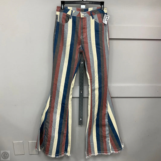 Jeans Flared By Altard State In Multi-colored Striped Pattern, Size: M