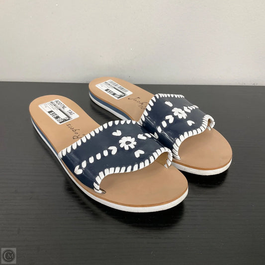 Sandals Flats By Jack Rogers In Blue & Brown, Size: 8