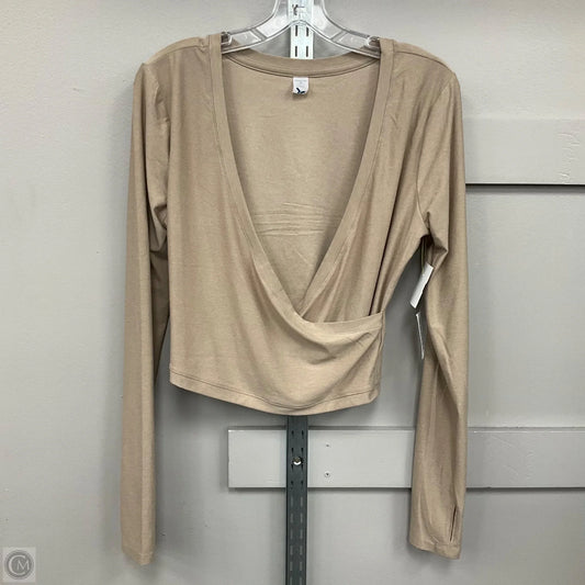 Athletic Top Long Sleeve By Old Navy In Tan, Size: M