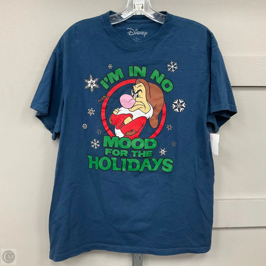 Top Short Sleeve By Disney Store In Blue, Size: L