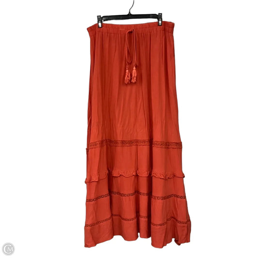 Skirt Maxi By Simplee In Orange, Size: 1x