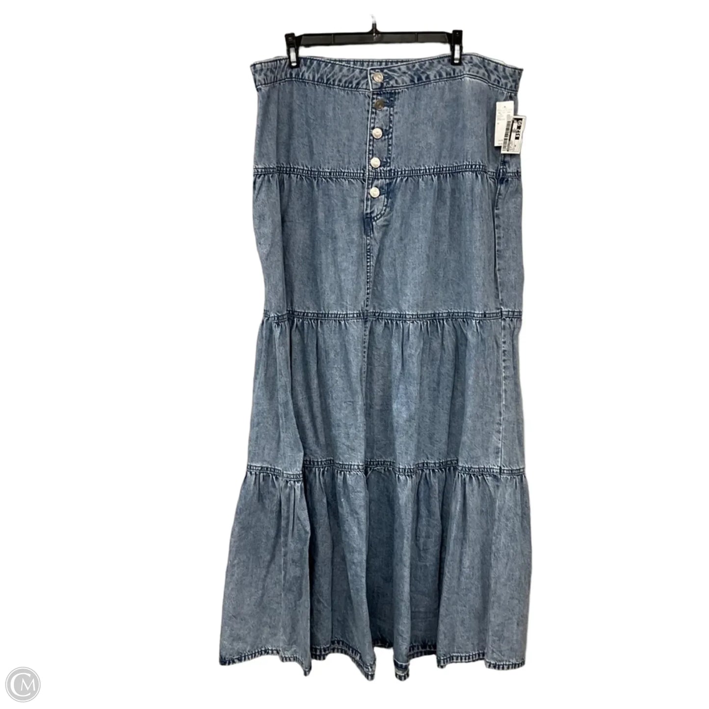 Skirt Maxi By Maurices In Blue Denim, Size: 16