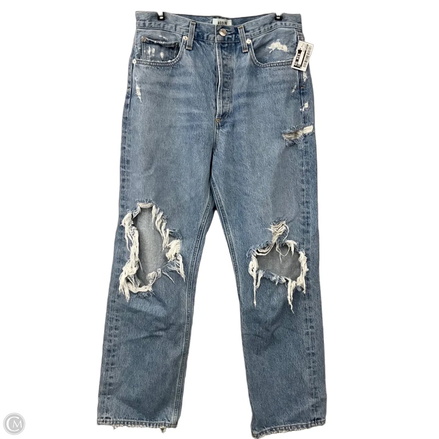 Jeans Wide Leg By Agolde In Blue Denim, Size: 6