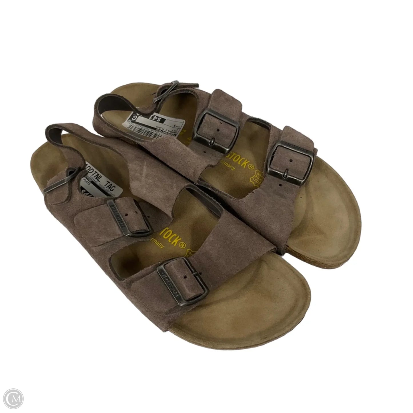 Sandals Flats By Birkenstock In Grey, Size: 9