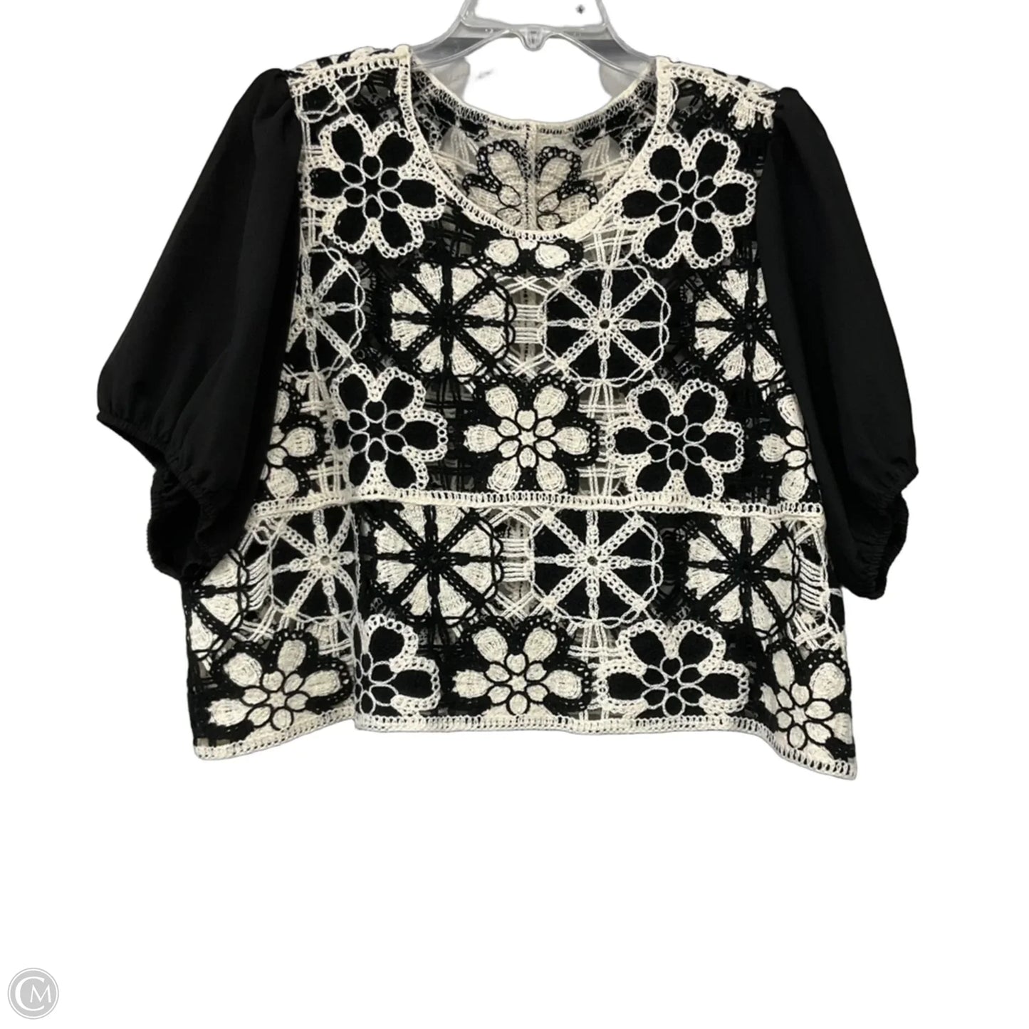 Top Short Sleeve By Shein In Black & White, Size: 3x