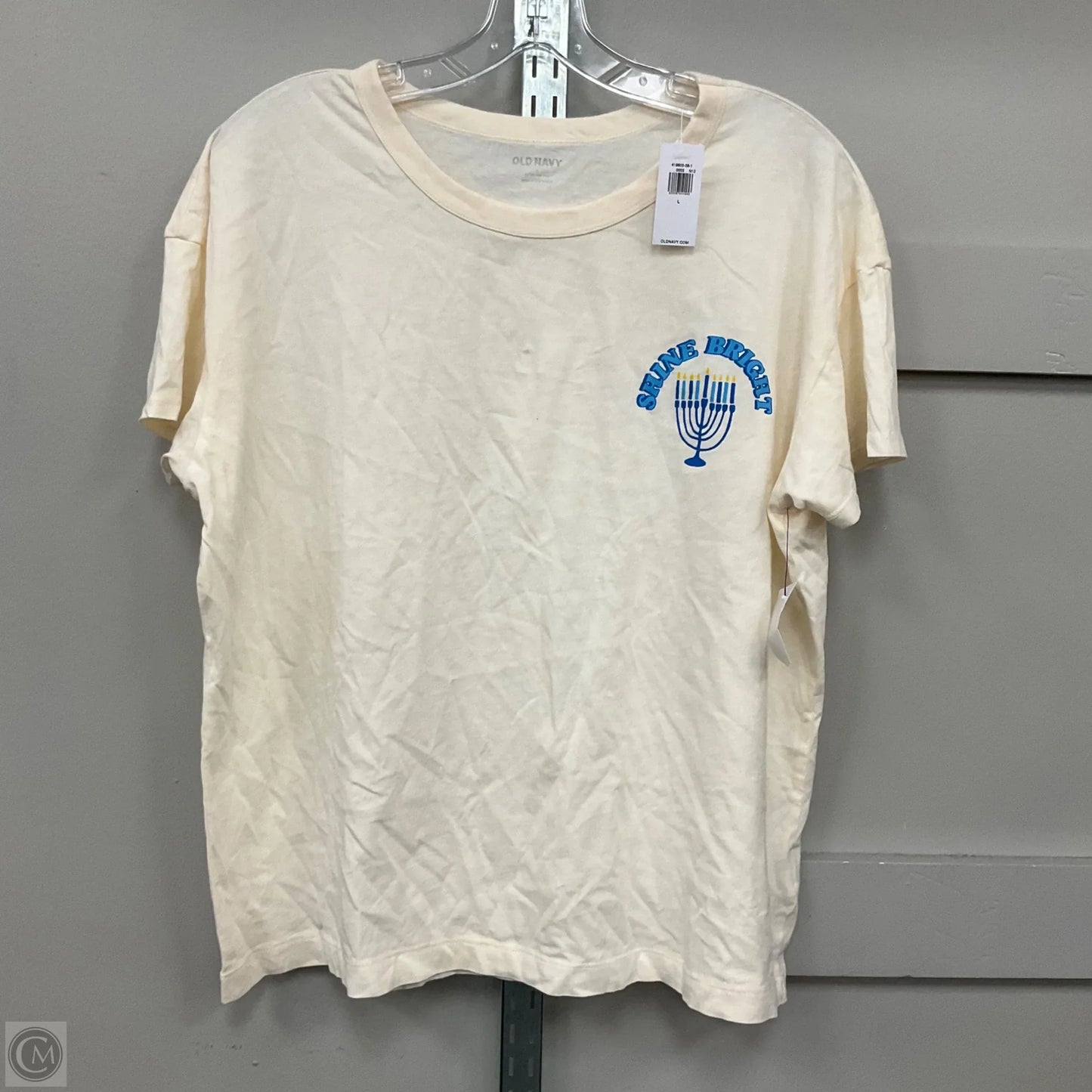 Top Short Sleeve By Old Navy In Cream, Size: L