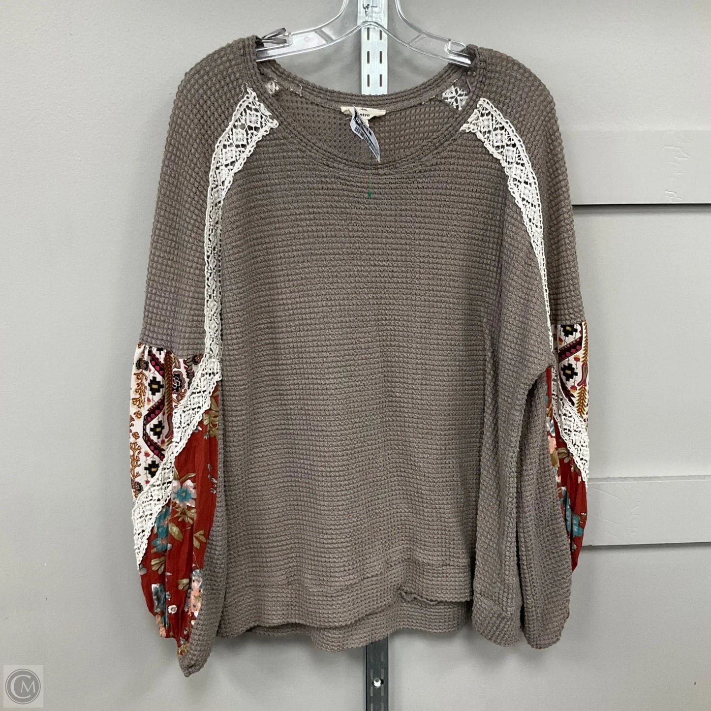 Top Long Sleeve By Entro In Brown, Size: Xl
