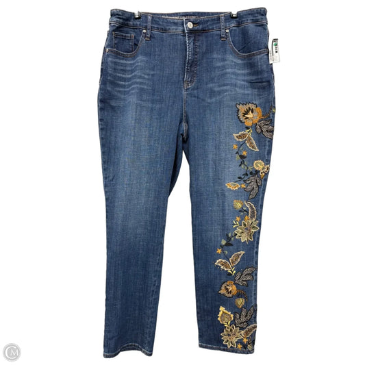 Jeans Straight By Chicos In Blue Denim, Size: 14