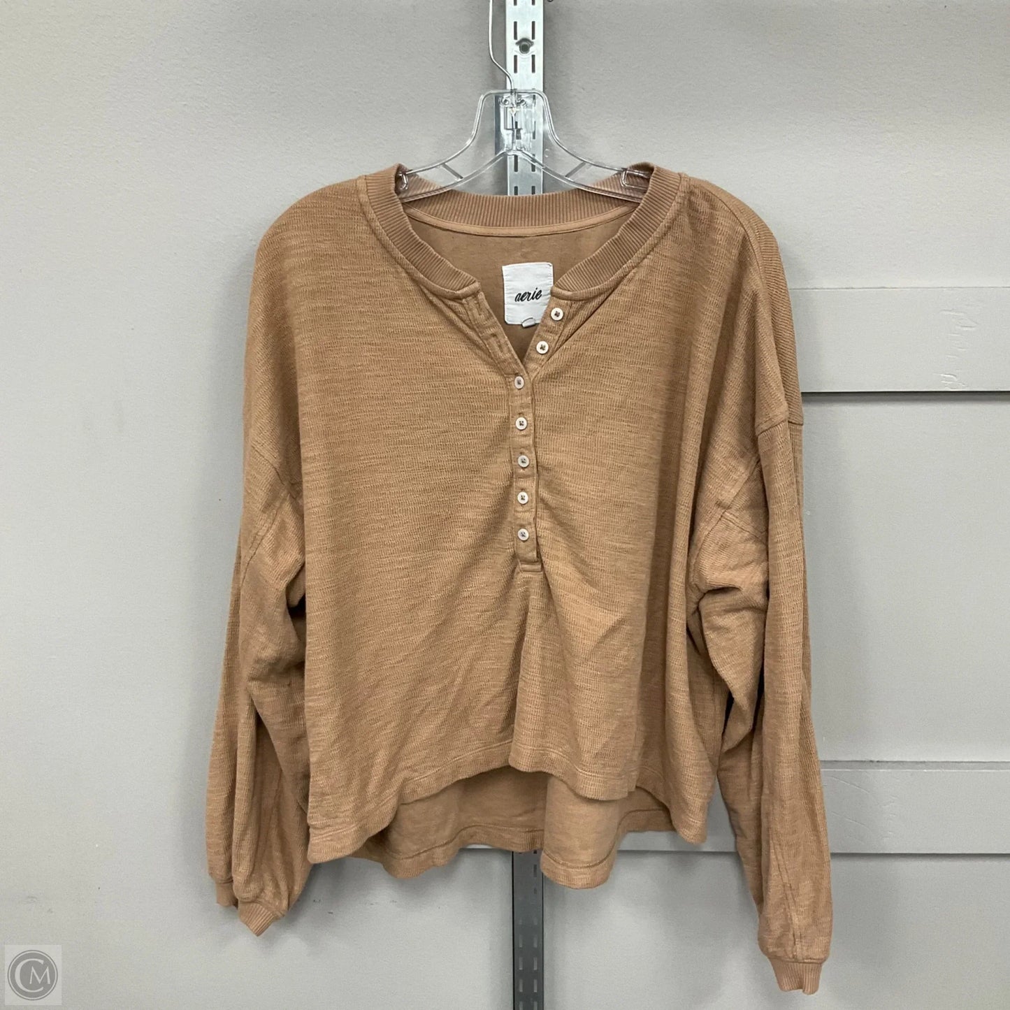 Top Long Sleeve By Aerie In Brown, Size: Xl