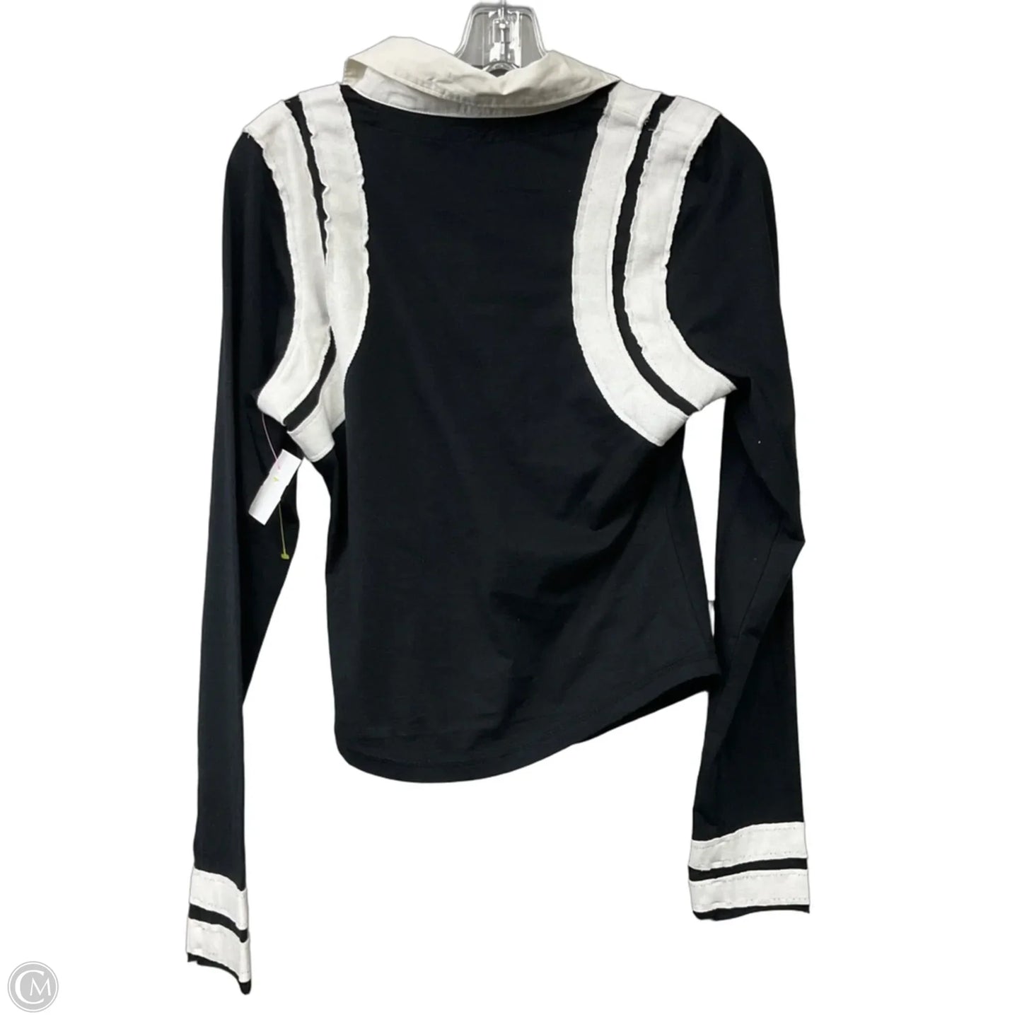 Top Long Sleeve By Free People In Black & White, Size: M