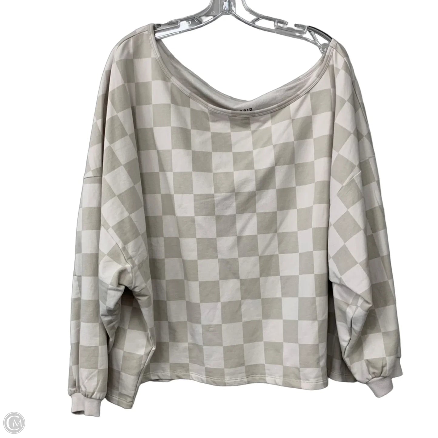 Everyday Fleece Off Shoulder Active Sweatshirt By Torrid In Tan & White, Size: 2x