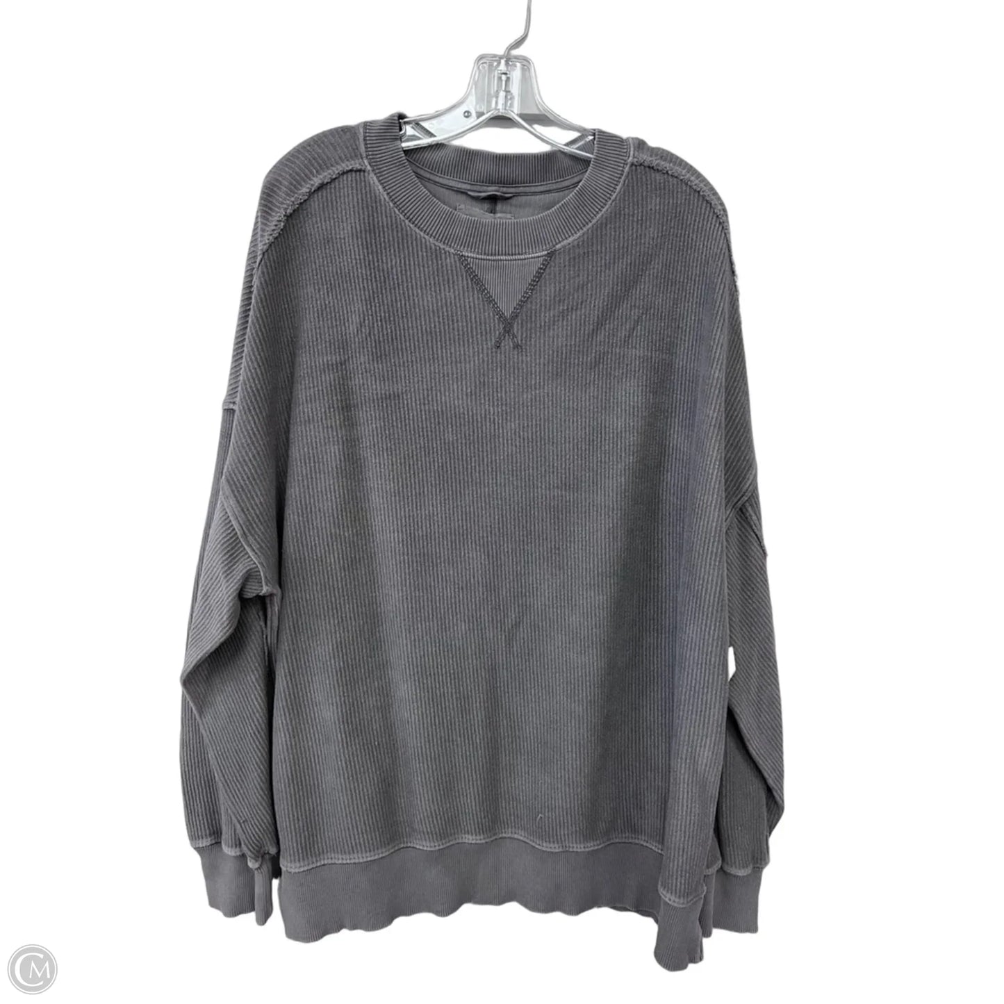 Top Long Sleeve By Aerie In Grey, Size: M