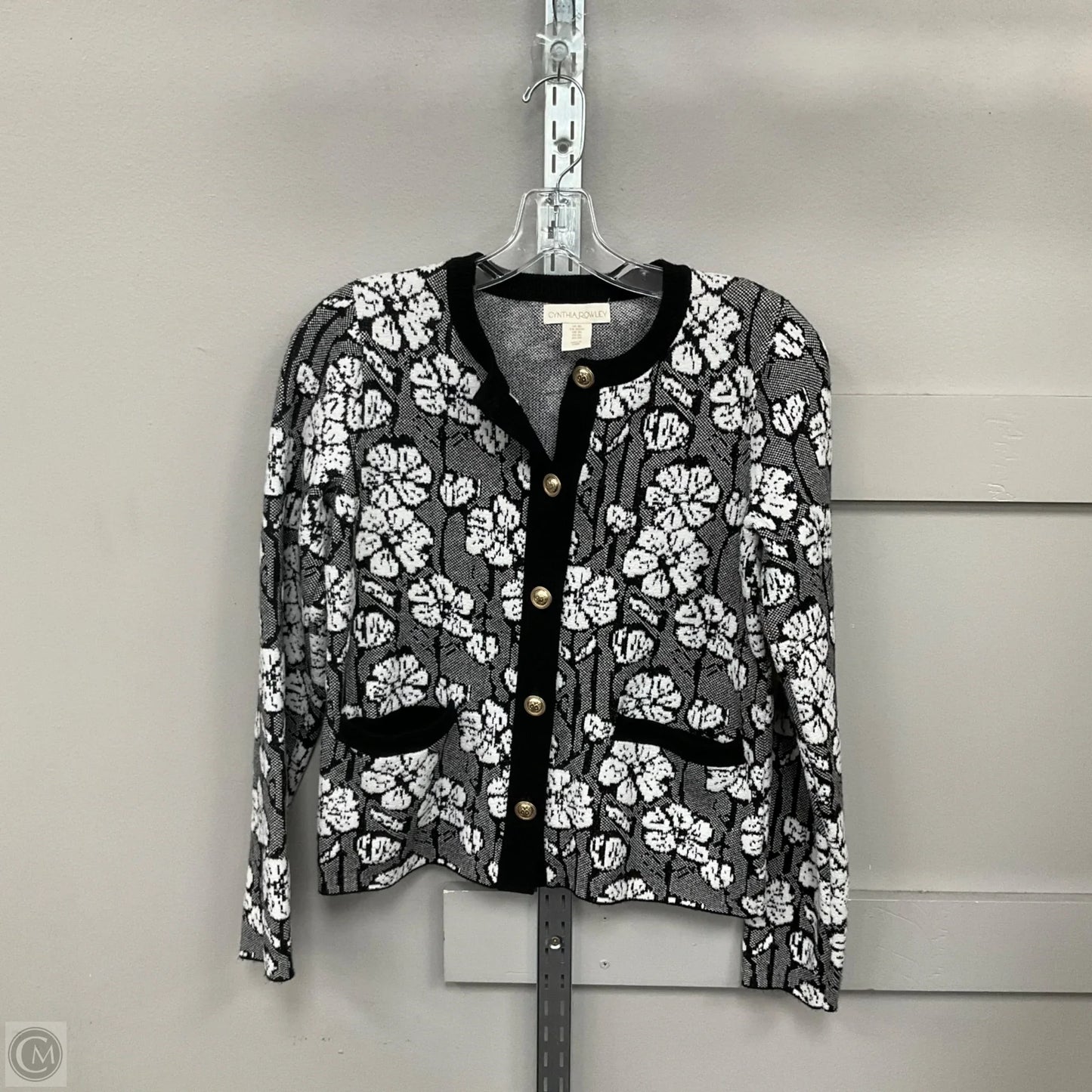 Cardigan By Cynthia Rowley In Black & White, Size: Xs