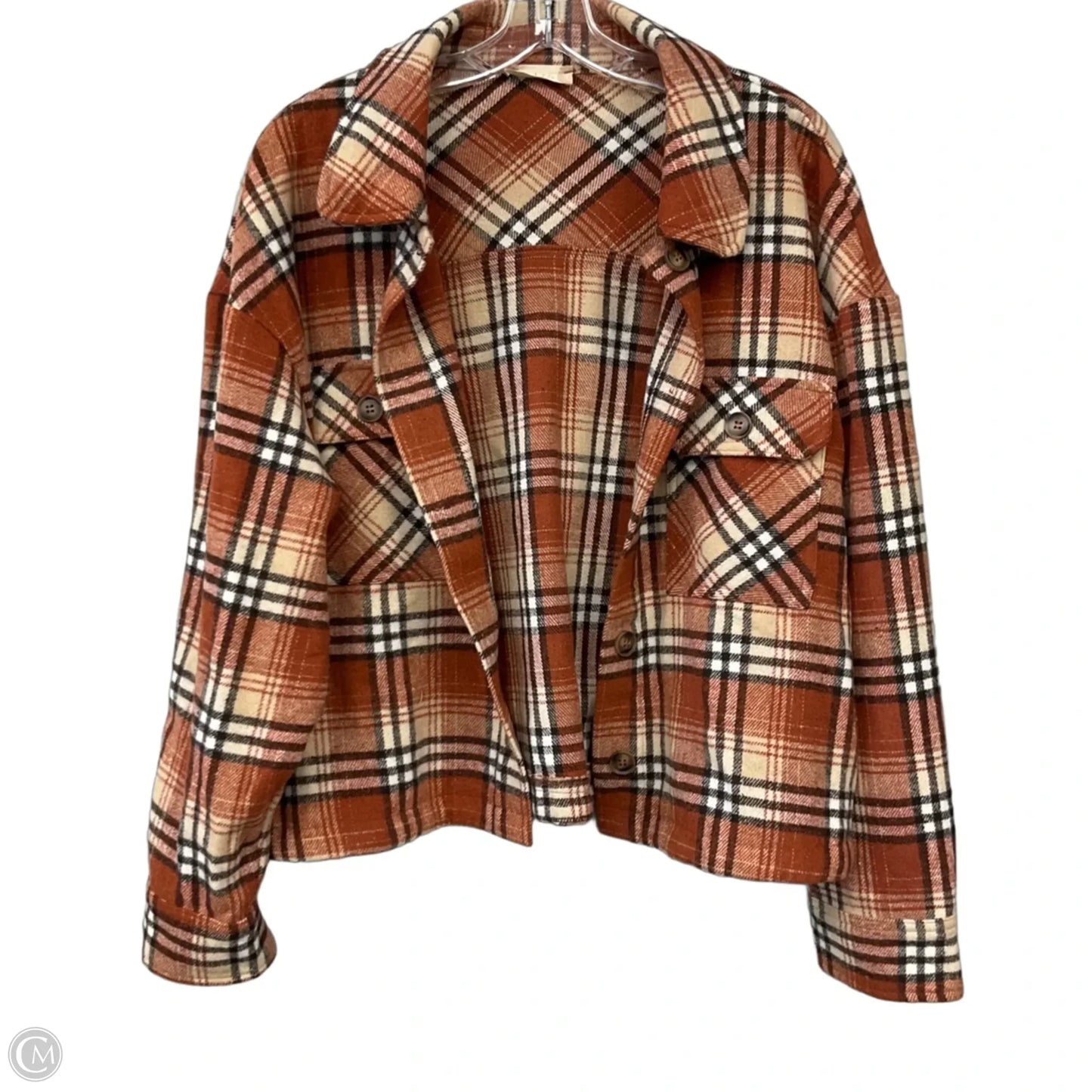 Jacket Shirt By Altard State In Plaid Pattern, Size: L