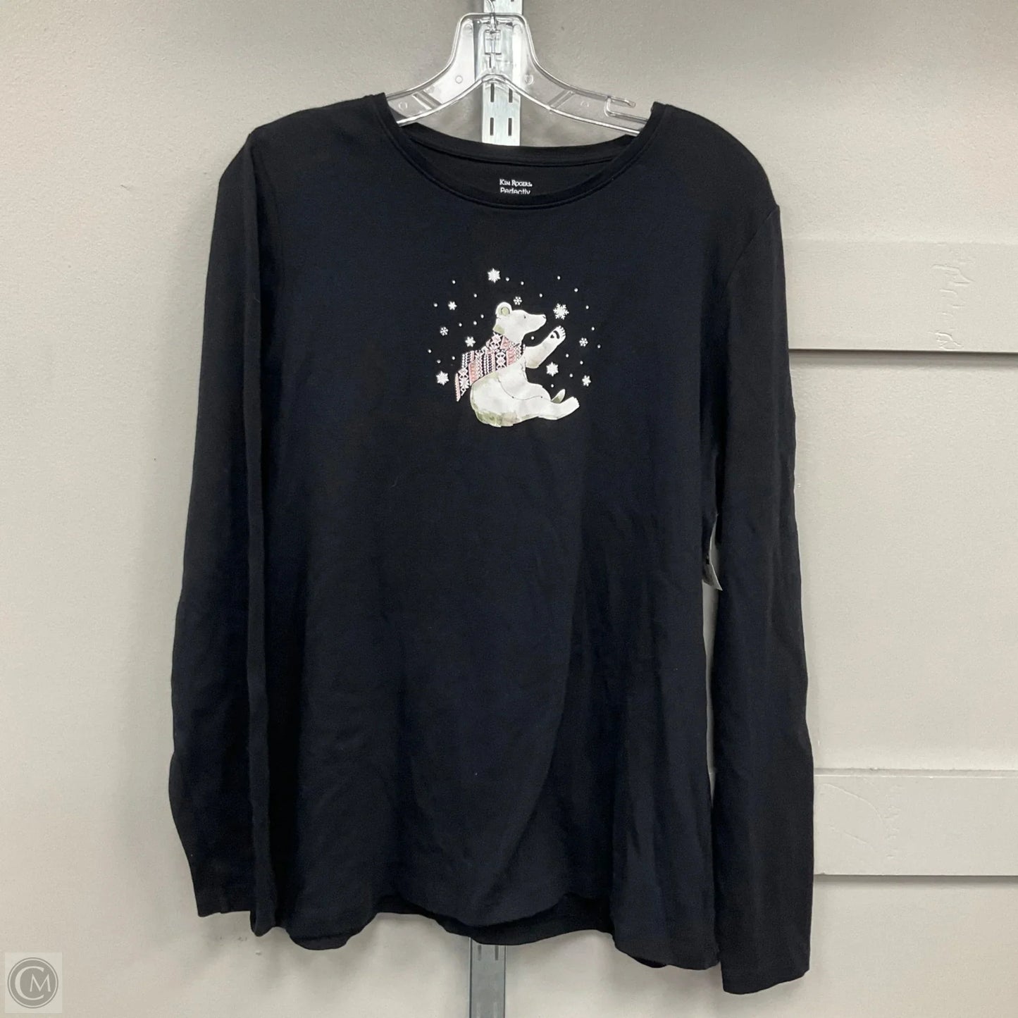 Top Long Sleeve By Kim Rogers In Black, Size: Xl