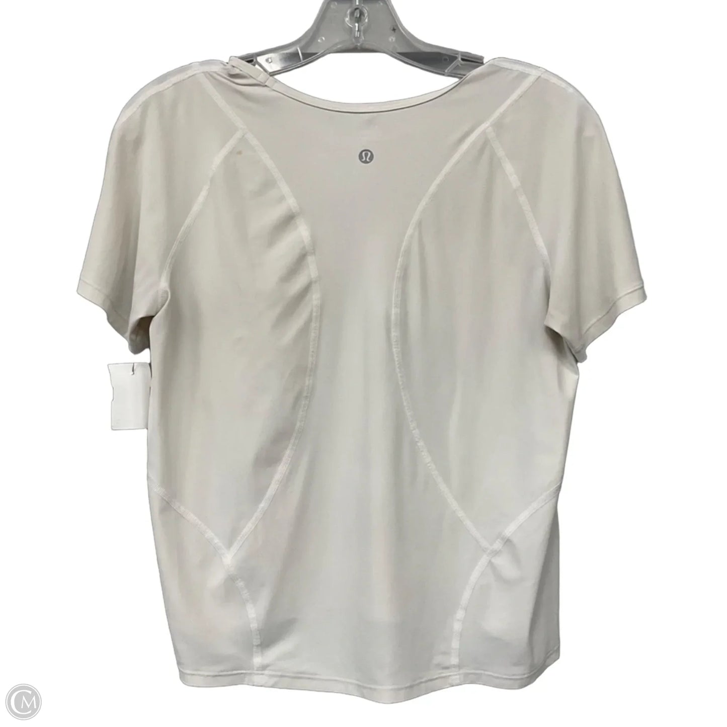 Athletic Top Short Sleeve By Lululemon In White, Size: 4