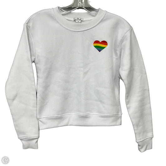Sweatshirt Crewneck By Clothes Mentor In White, Size: Xs