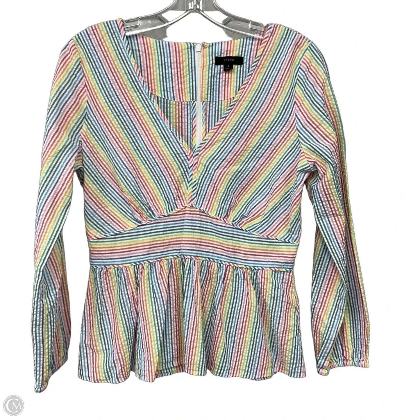 Top Long Sleeve By J. Crew In Striped Pattern, Size: S