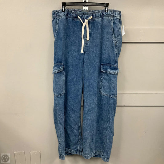 Jeans Wide Leg By Gap In Blue Denim, Size: L